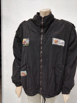 Vintage μπουφάν unisex από ύφασμα βούτα, καινούργιο, μέγεθος free size, μαύρο