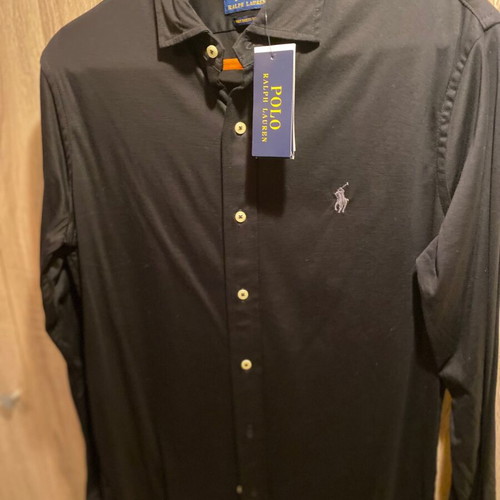 Polo Ralph Lauren black slim fit long sleeve shirt new, medium