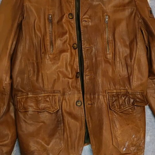 Milestone men's leather jacket like new, tan color, size XL