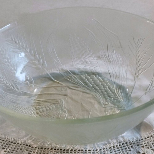 Vintage Duralex France bowl with embossed Harvest design like new