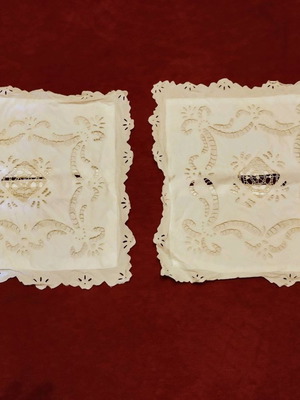 Cotton Cutwork Pillowcase Set Handmade new 40x40 (2 pcs)