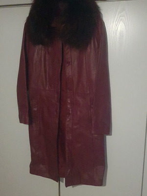 Δερμάτινο παλτό σαν καινούργιο, κόκκινο, μέγεθος S