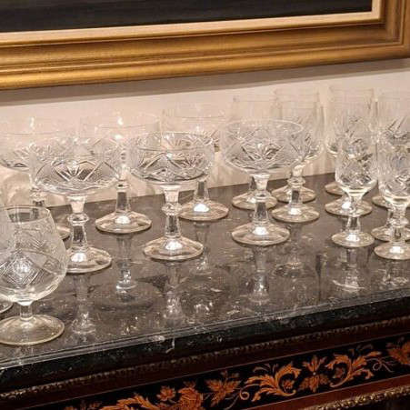 Bohemian Crystal Glass Set of 6 Types like new