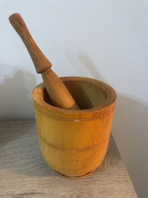 Wooden mortar in very good condition