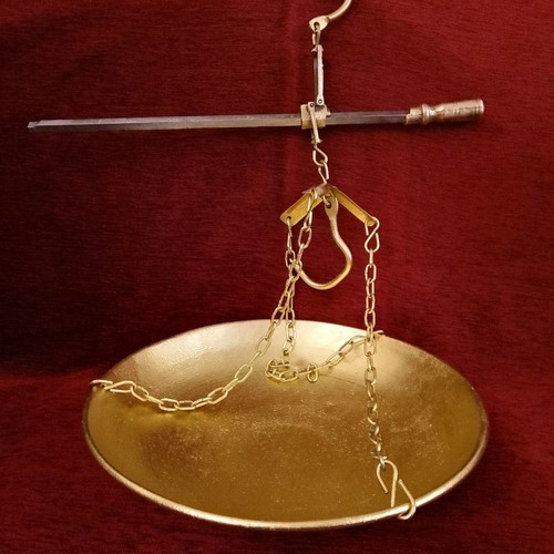Antique greengrocer scale used, old era, up to 15kg