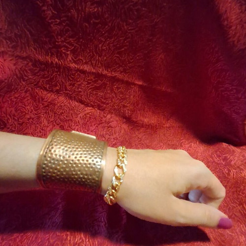 Bracelet chain with rhinestones new, gold color