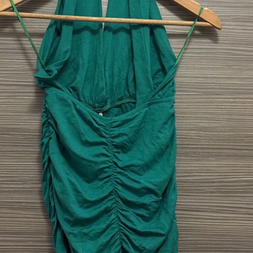 Caramella green halter blouse used, size S