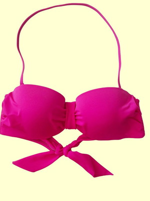 Fuchsia strapless tie swimwear Angel Mare new, sizes 70B, 75B, 70C