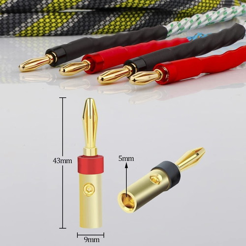 Hi-Fi audio speaker OFC cable 2x6.3mm 2x3m with gold-plated banana connectors