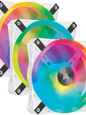 Corsair iCUE QL120 triple pack σαν καινούργιο, λευκοί RGB ανεμιστήρες