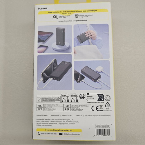 Baseus Airpow Fast Charge Power Bank 20000mAh 20W καινούργιο, μαύρο