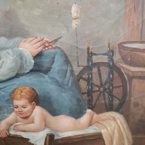 Oil painting used with golden frame