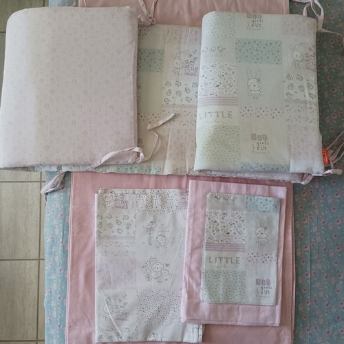 Nef Nef Crib Sheets and Bumper Set of 4 Like New for Girls