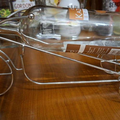 Inox bottle holder like new, decorative bicycle shape