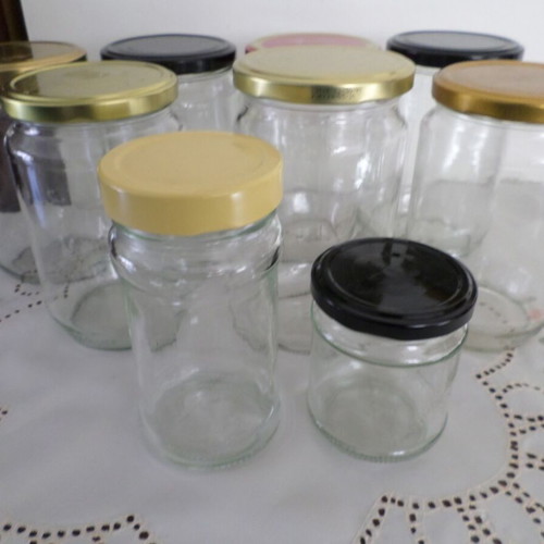 Glass jars for food storage set of 7 750 ml and 2 smaller like new
