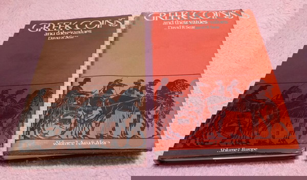 Гръцки монети и техните стойности, комплект с 2 много редки книги