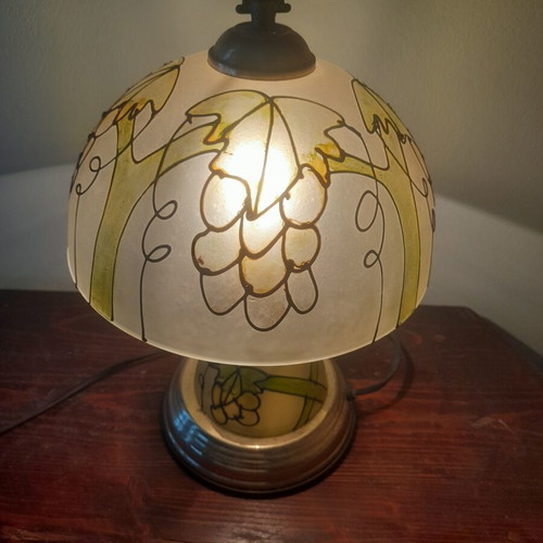 Retro table lamp stained glass like new
