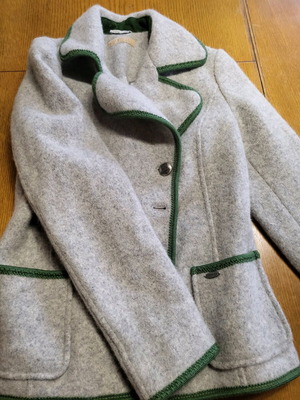 Vintage Giesswein coat used, gray, wool, size S