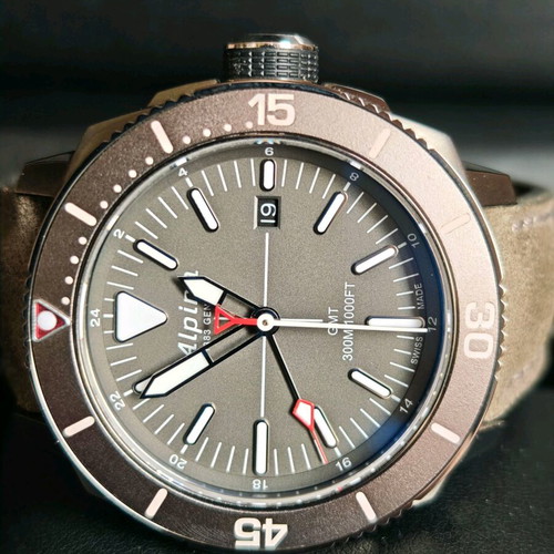 Alpina Seastrong Diver 300 GMT AL-247LGG4TV6 like new, men's, gray