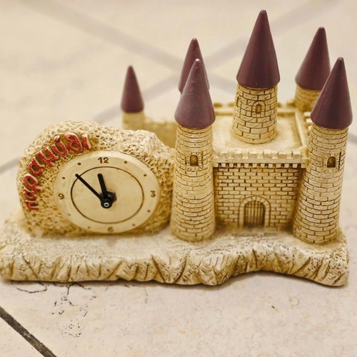 Castle clock decorative figurine like new large size