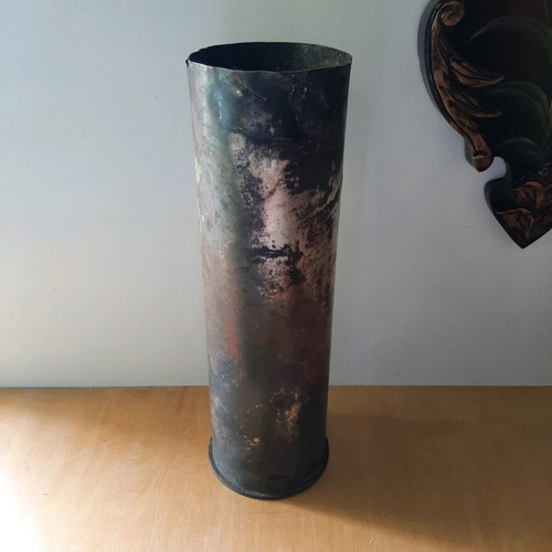 Large collectible 105 mm artillery shell casing from 1974 used