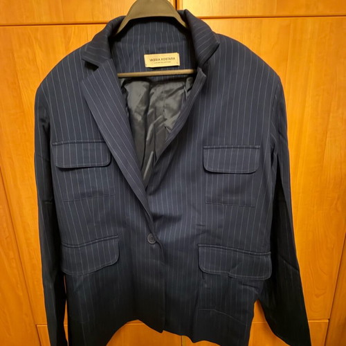 Vassia Kostara jacket and trousers set new, blue