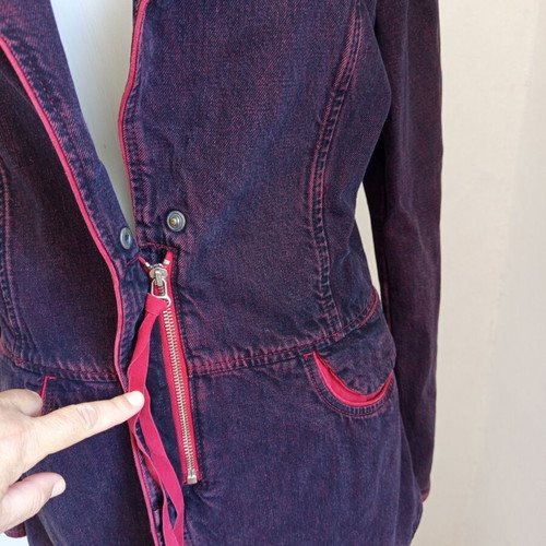 MM6 Womens Jeans Jacket blazer blue red like new