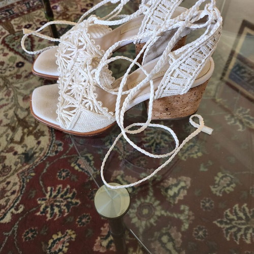 Paloma Barceló Boho Chic Sandals like new, size 37, white