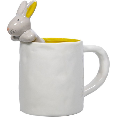 Ceramic mug with 3D bunny new 9.5x16cm