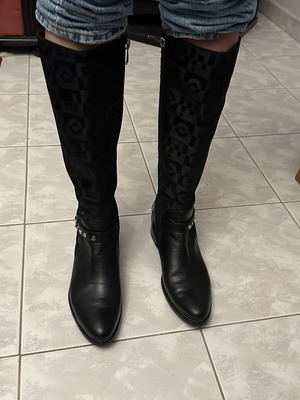 Leather boots like new, black, size 39