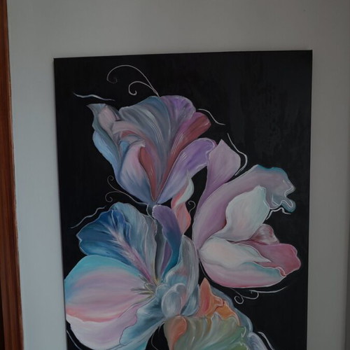 Painting flowers new, handmade modern 90x60