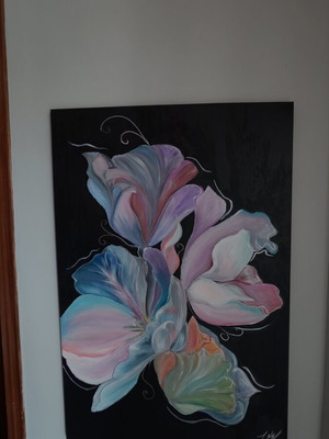 Painting flowers new, handmade modern 90x60