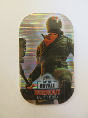 Metal tag Fortnite #116 Battle Royale Burnout Outfit Epic like new