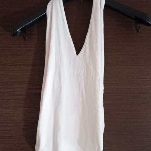 Zara women's bodysuit with open back, like new, white, size S
