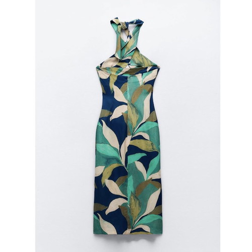 Zara dress XS like new with abstract floral tropical print multicolor