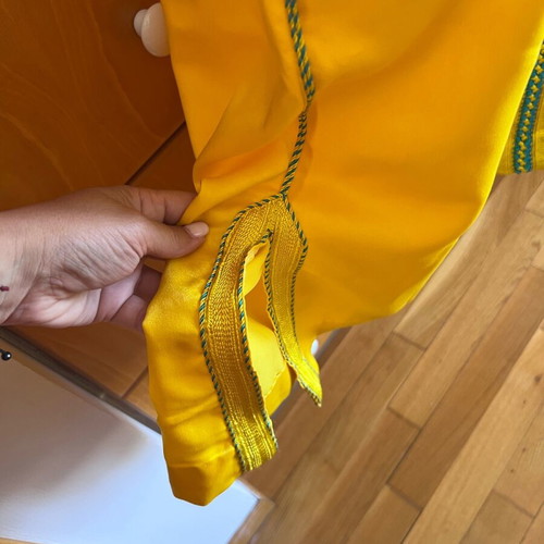 Yellow Moroccan kaftan satin with cotton like new