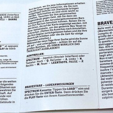BraveStarr 1987 Spectrum cassette used, complete in box with manual
