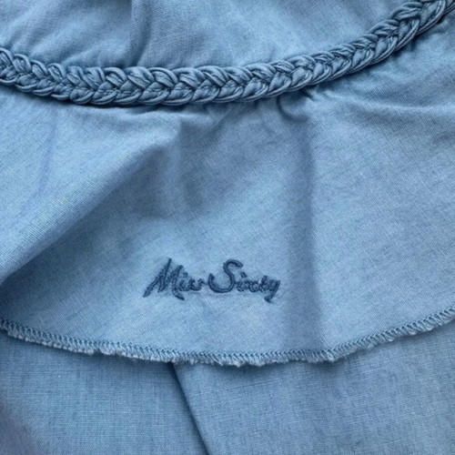 Miss Sixty Chambray Denim Dress halter with ruffles like new, light blue