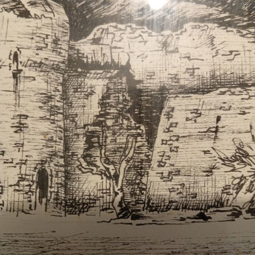 Ink drawing on paper artwork used, signed by artist