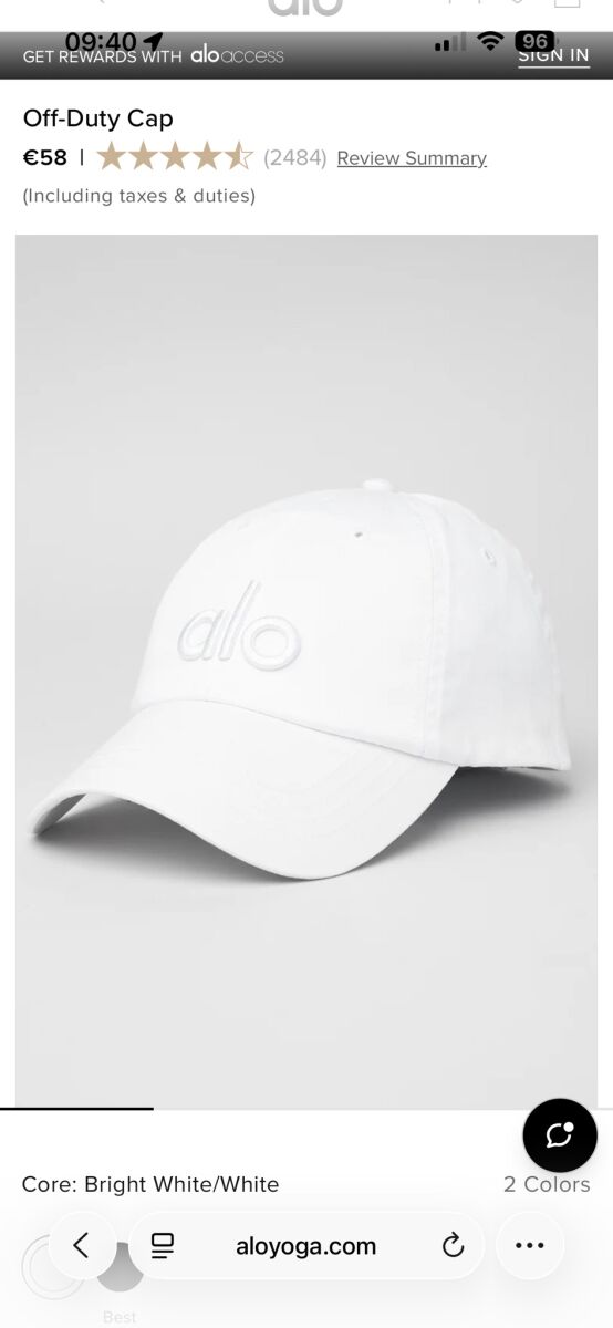 Alo Yoga Off Duty Hat white, like new - € 35,00 - Vendora.cy