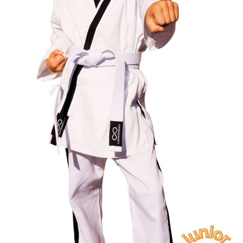 Legendary Karate Set with White Jacket and Black Stripe