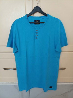 Battery men's t-shirt XXL like new, blue, 100% cotton