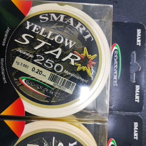 Fishing lines new, pack of three, 250 meters yellow