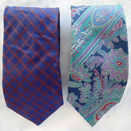 Lanvin silk ties used, pack of 2, made in France