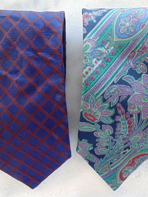 Lanvin silk ties used, pack of 2, made in France