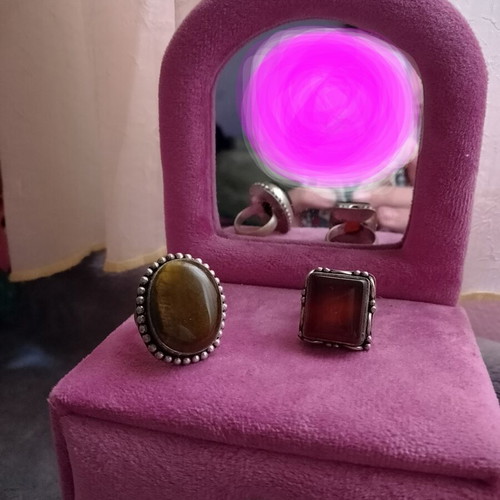 Vintage Italian 925 Silver Rings with Stone, Set or Single, Used