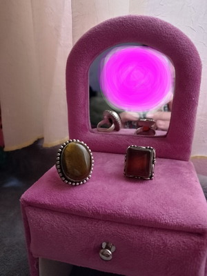Vintage Italian 925 Silver Rings with Stone, Set or Single, Used