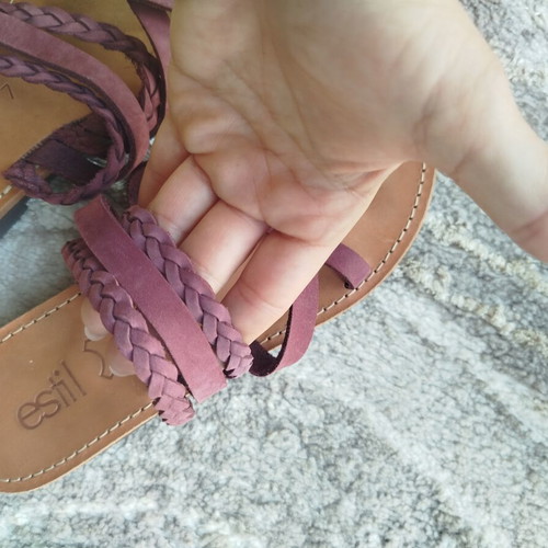 Estil leather sandals size 37 used, purple