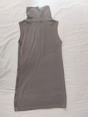 Blouse dress gray with rhinestones used, size S