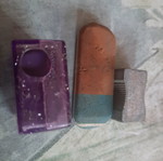 Vintage sharpener and erasers used, set